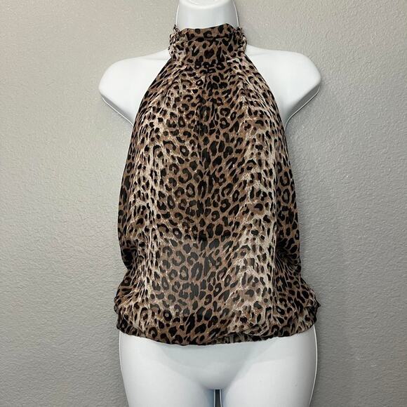 Twentyone brown and black cheetah halter top - Picture 1 of 6